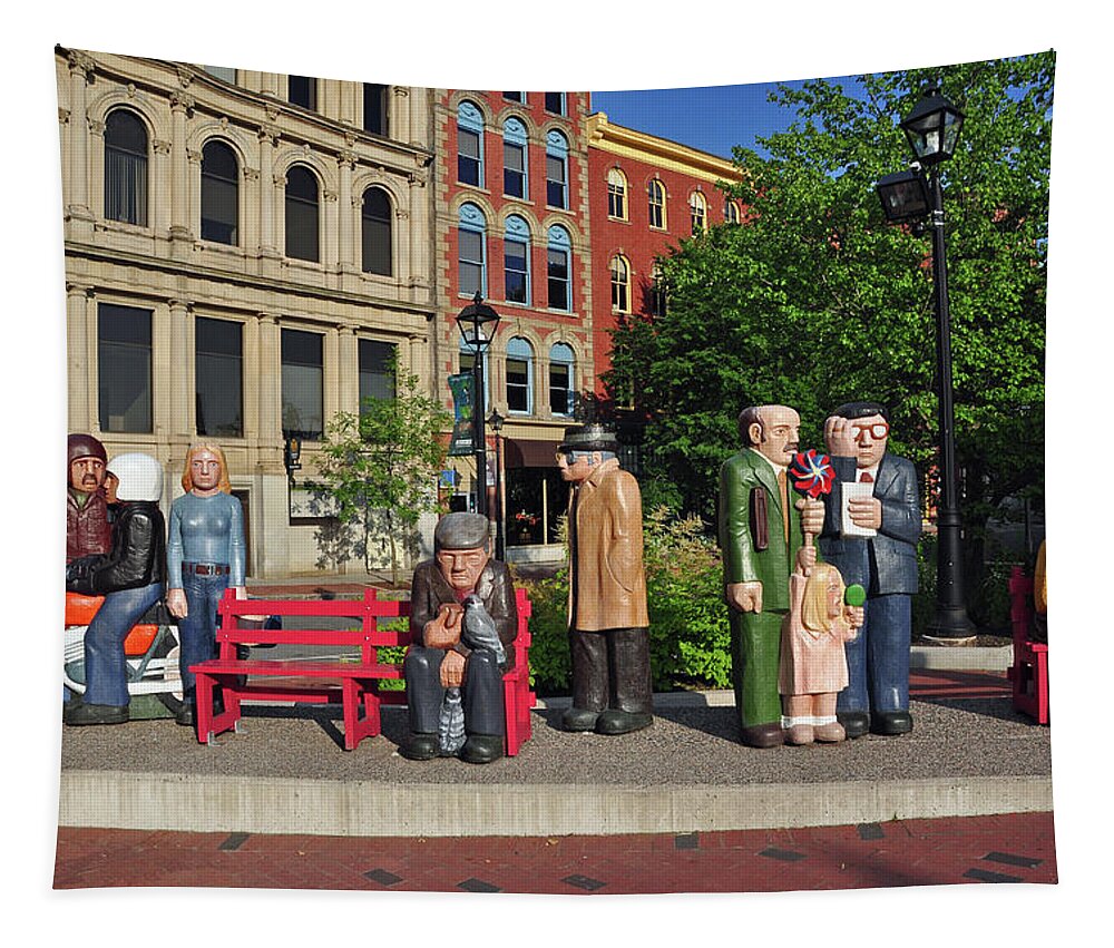 Statues Tapestry featuring the photograph Morning Commute by Glenn Gordon