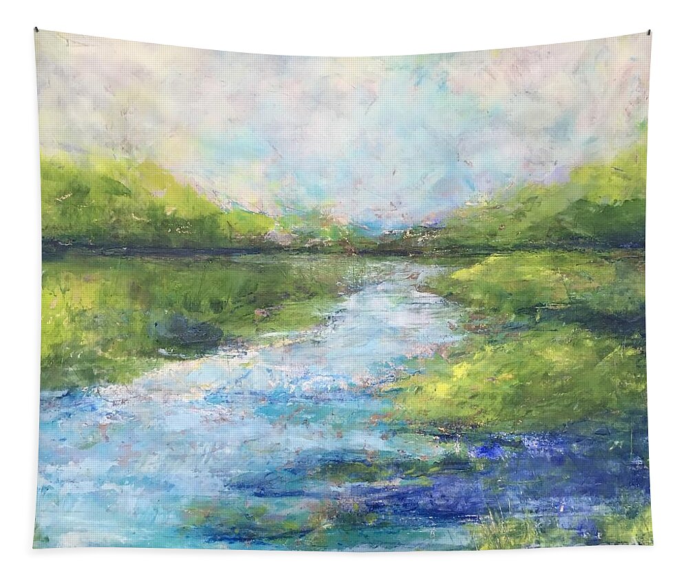 Oil Tapestry featuring the painting Morning Glow by Christine Chin-Fook
