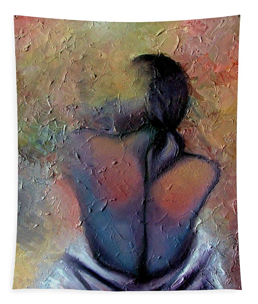 Abstract Tapestry featuring the painting Morning Glow by Elizabeth Lisy Figueroa