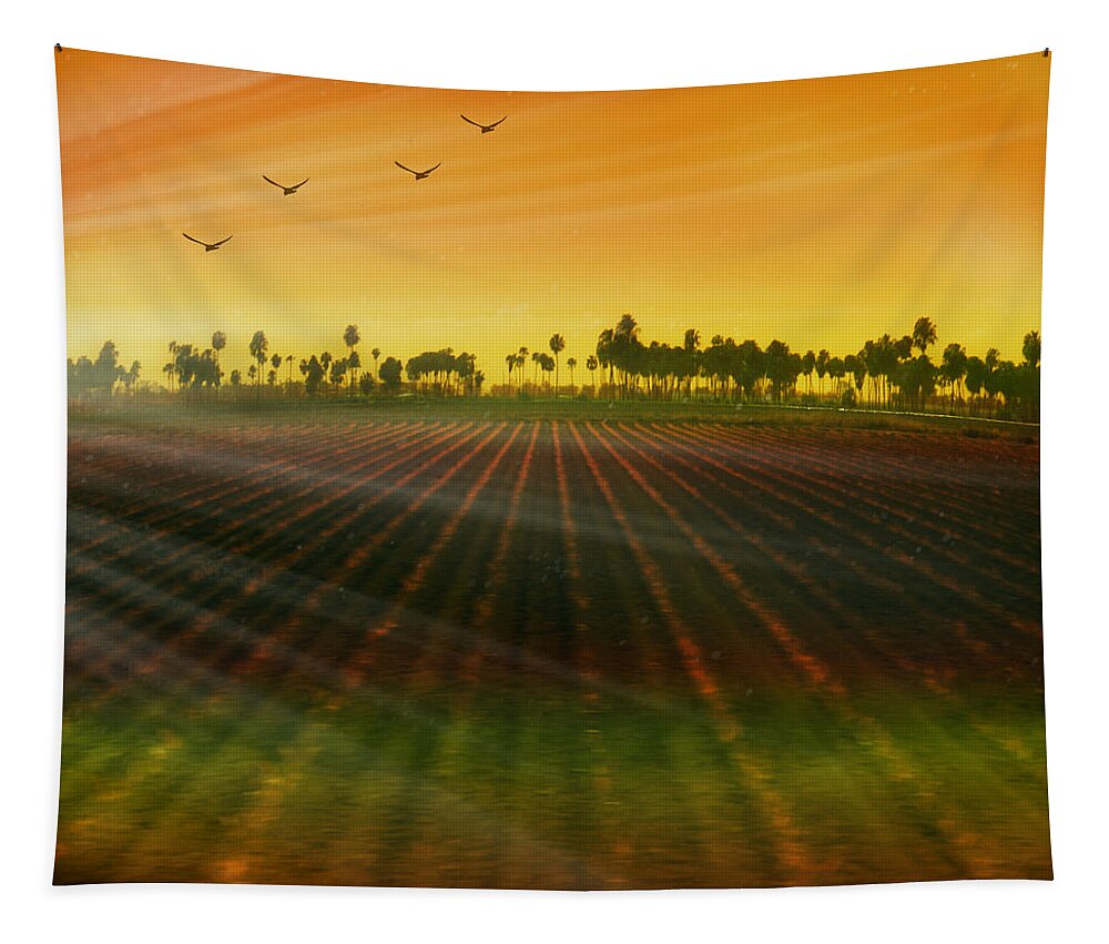 Landscape Tapestry featuring the photograph Morning has broken by Holly Kempe