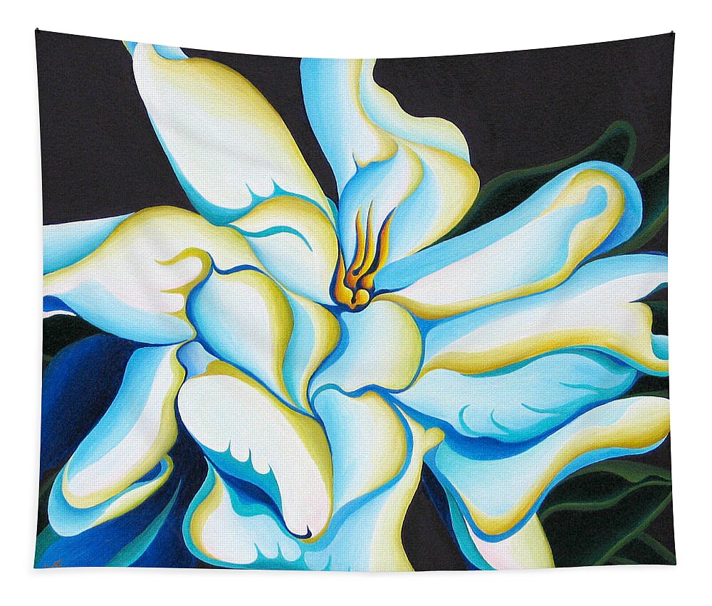 White Tapestry featuring the painting Morning Magnolia by Amy Ferrari