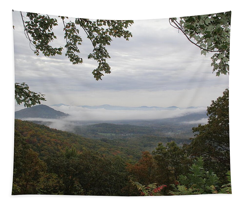 Mountains Tapestry featuring the photograph Misty Morning Mountains by Allen Nice-Webb