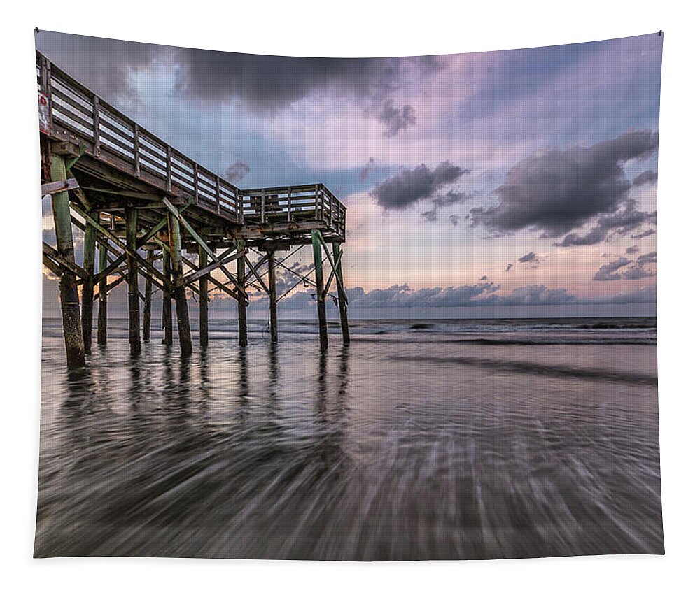 Isle Of Palms Tapestry featuring the photograph Morning Rush Isle of Palms by Donnie Whitaker