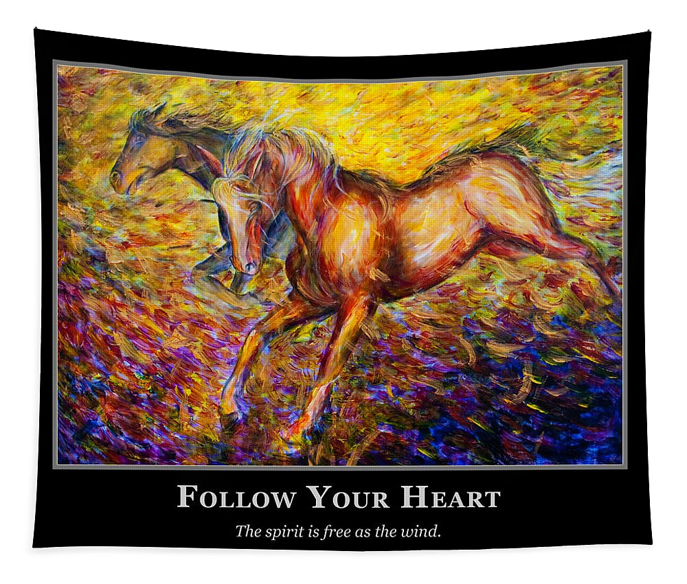 Motivational Poster Tapestry featuring the painting Motivational Horsea by Nik Helbig