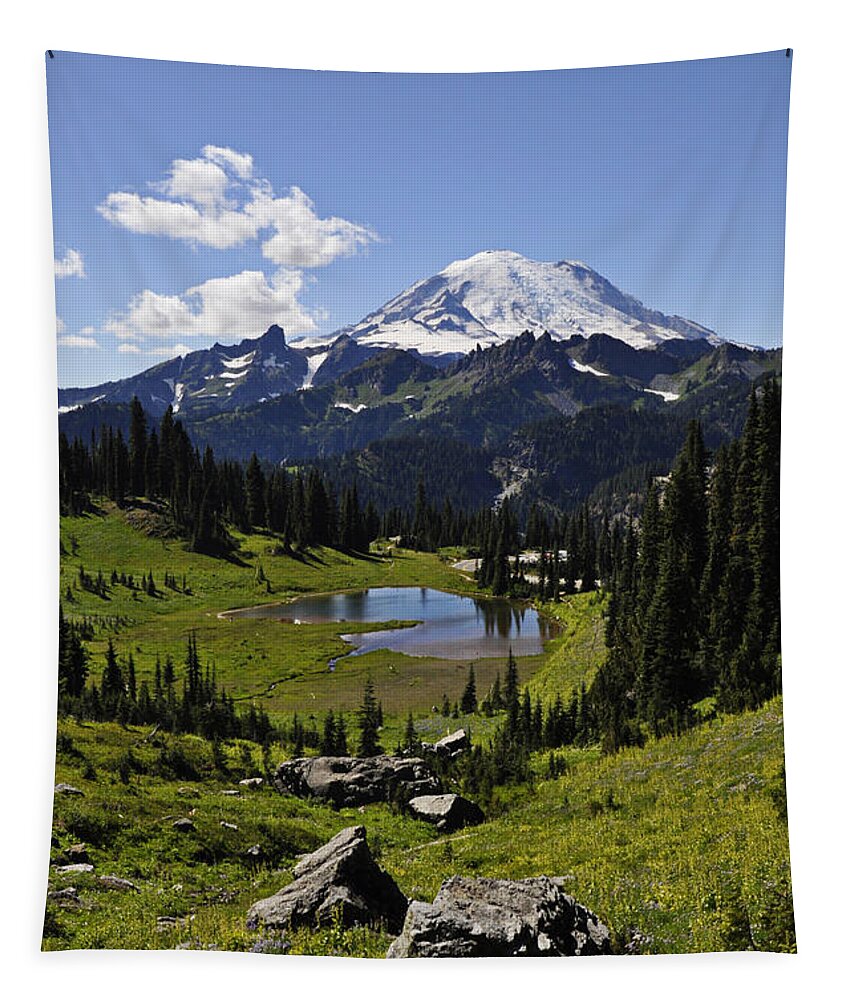 Colorful Tapestry featuring the photograph Mount Rainier by Pelo Blanco Photo
