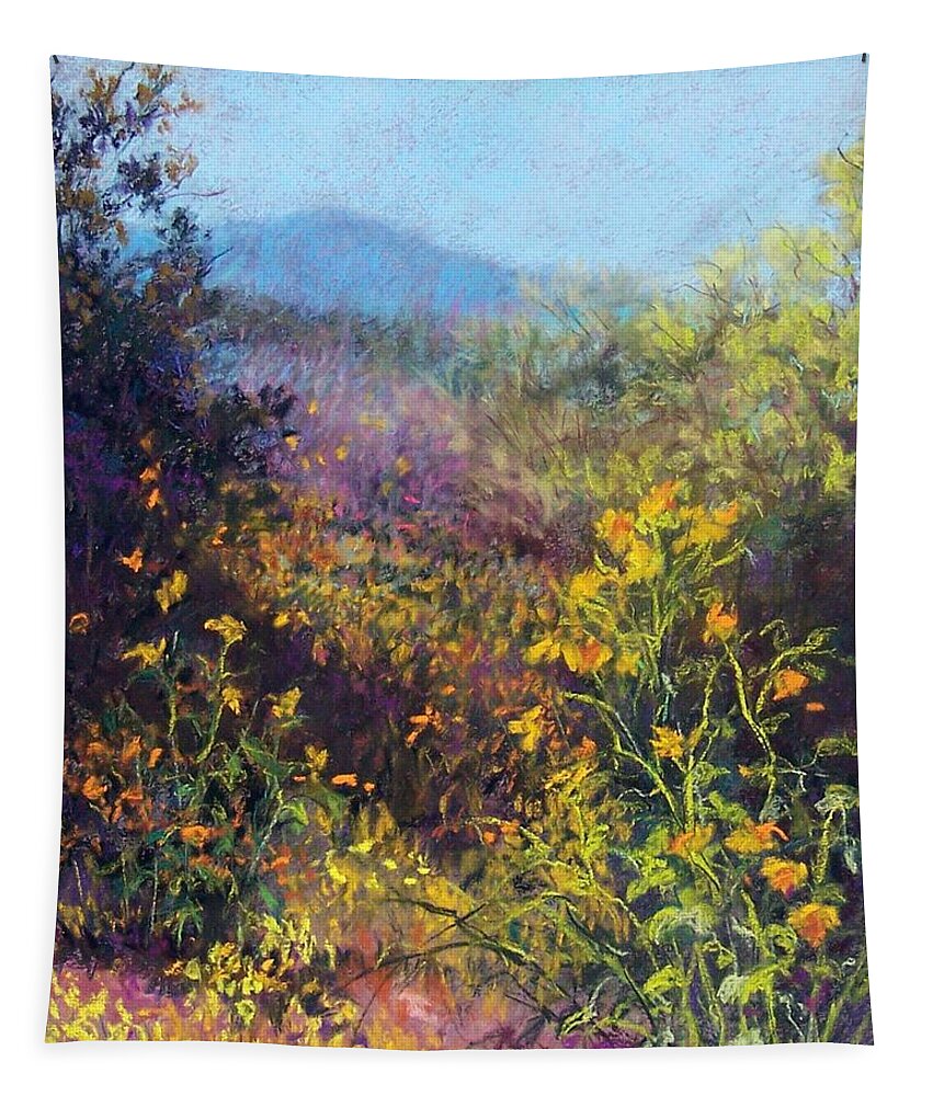 Landscapes Tapestry featuring the pastel Mountain Beauty by Candy Mayer