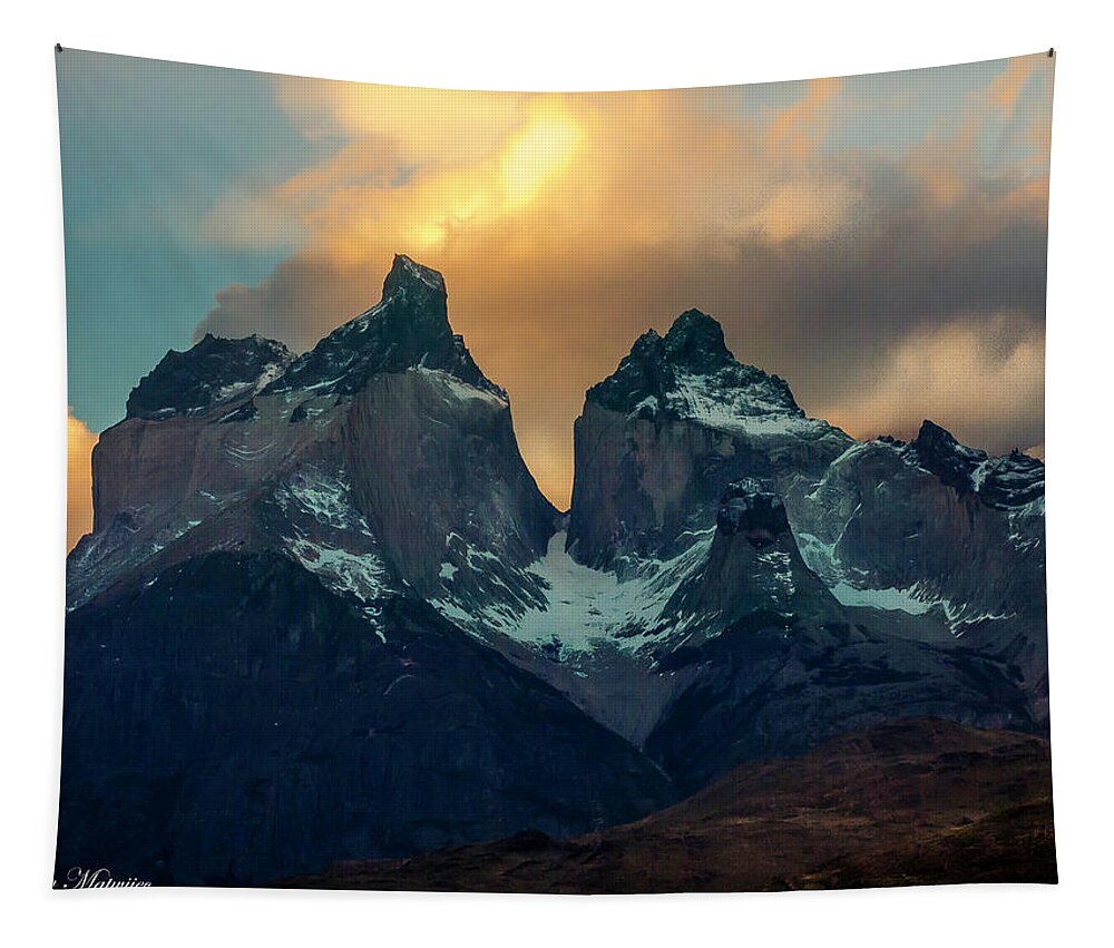 Night Tapestry featuring the photograph Mountain Evening by Andrew Matwijec