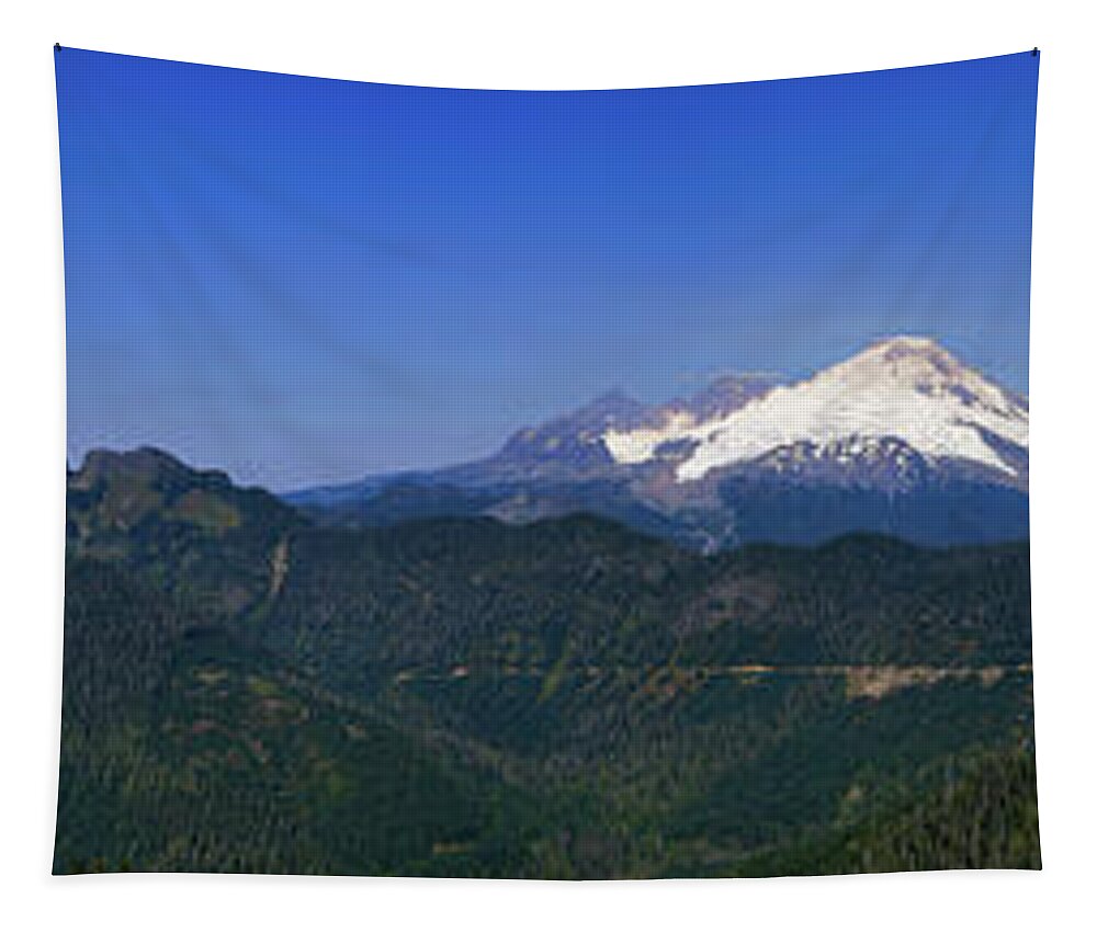 Panoramic Tapestry featuring the photograph Mt.Baker from Doc.Butte.2523 by Tim Dussault