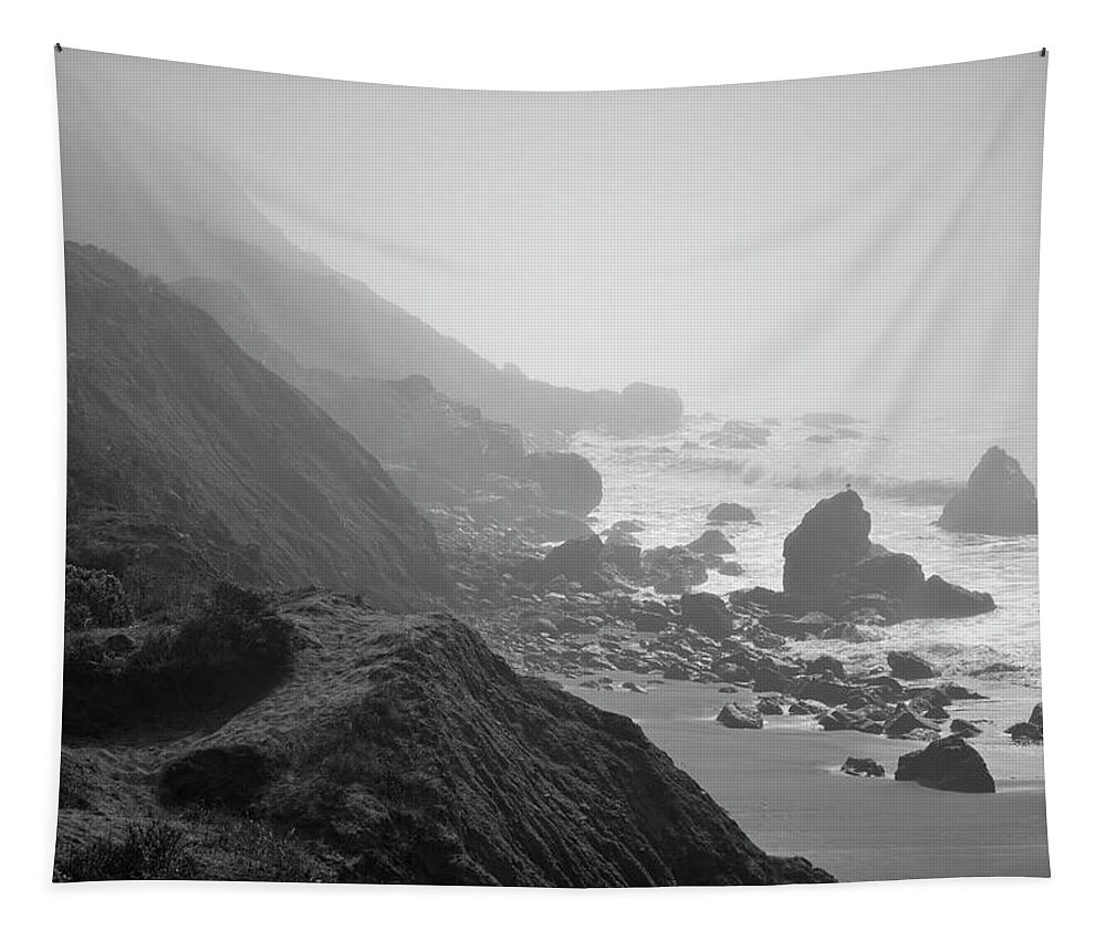 Muir Tapestry featuring the photograph Muir Beach I BW by David Gordon
