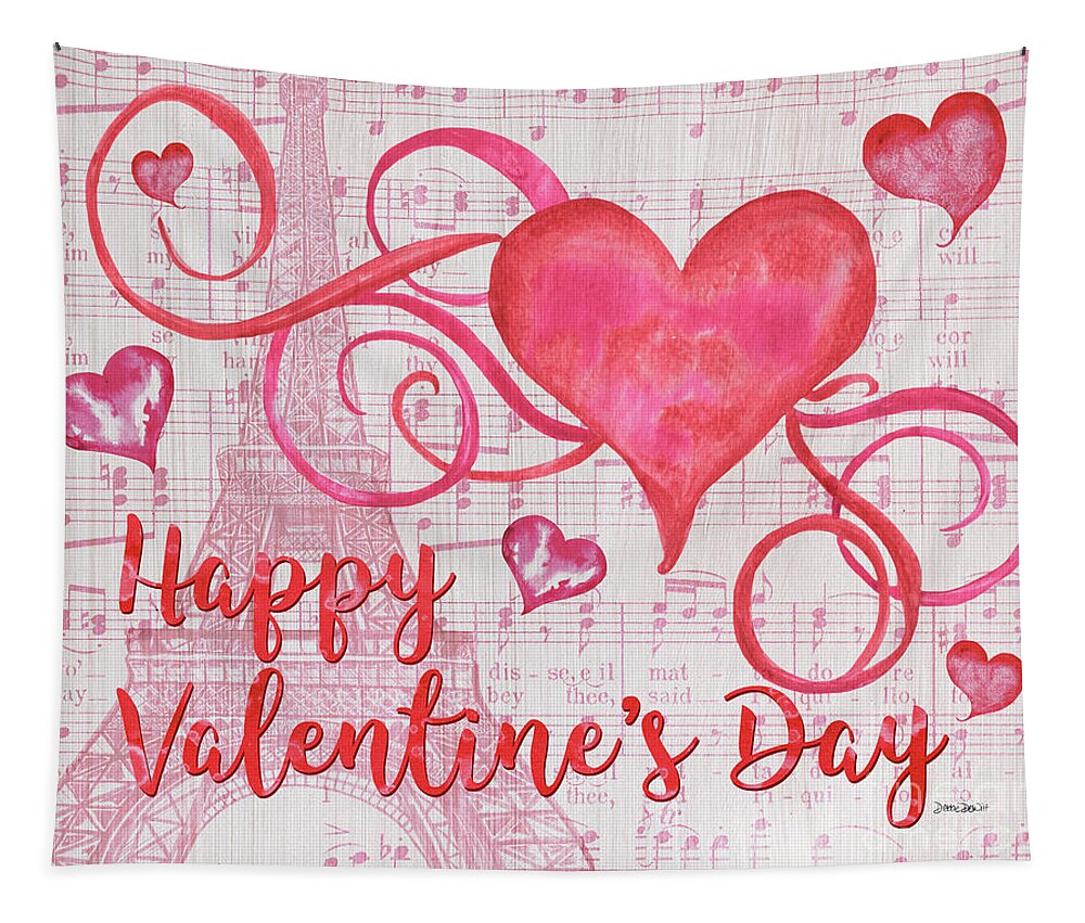 Valentine Tapestry featuring the painting Musical Valentine by Debbie DeWitt