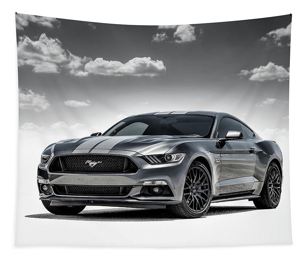 Silver Tapestry featuring the digital art Mustang Gt by Douglas Pittman