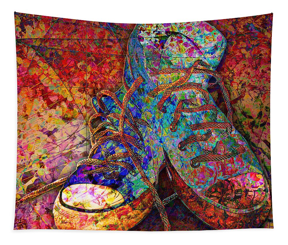 Sneakers Tapestry featuring the digital art My Cool Sneakers by Barbara Berney