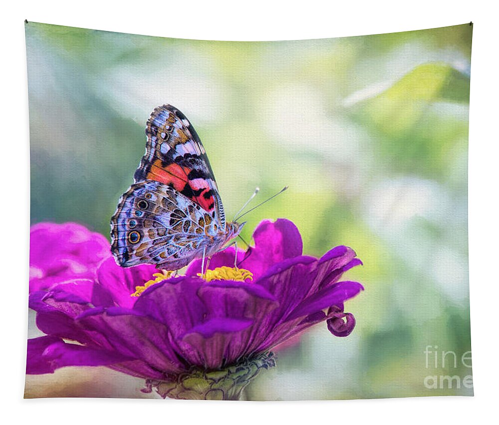 Nature Tapestry featuring the photograph My Fair Painted Lady by Sharon McConnell