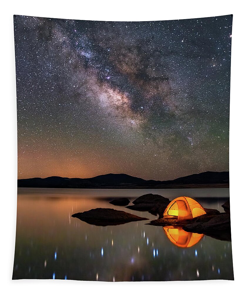 Milky Way Tapestry featuring the photograph My Million Star Hotel by Darren White