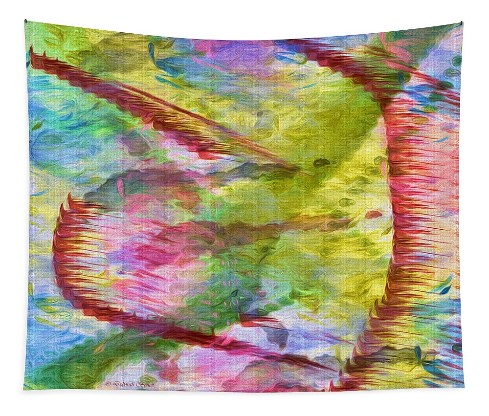 Abstract Tapestry featuring the painting My Morning Creation by Deborah Benoit