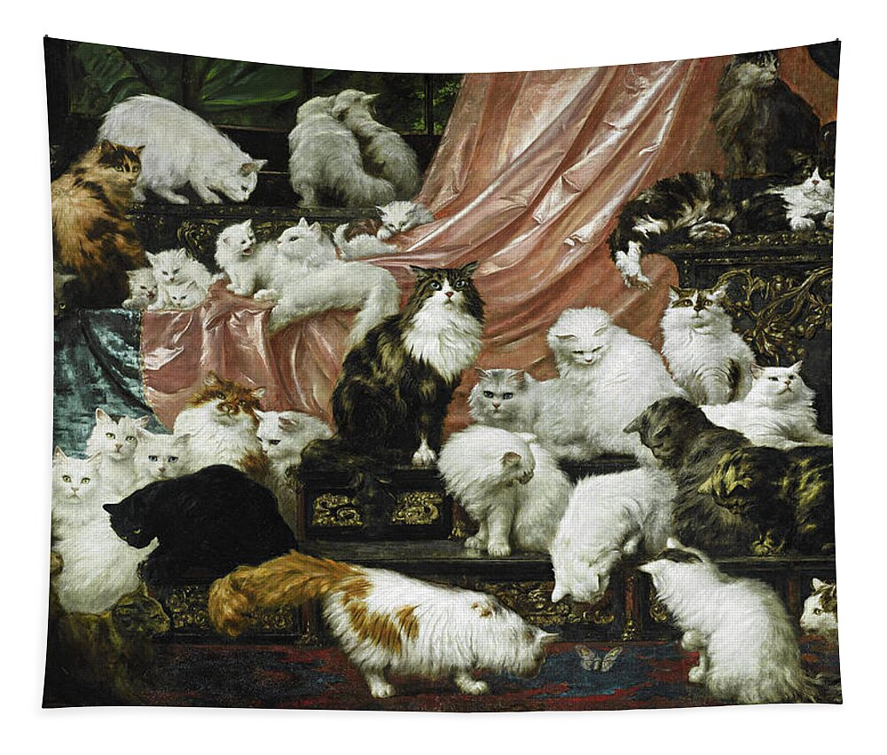 Carl Kahler Tapestry featuring the painting My Wife's Lovers by Carl Kahler