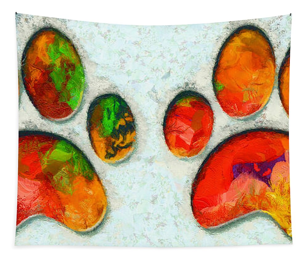 Cat Paw Tapestry featuring the painting My Cat Paw by Stefano Senise