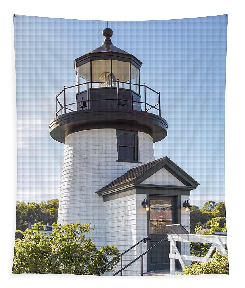 Lighthouse Tapestry featuring the photograph Mystic Seaport Lighthouse 2 by Marianne Campolongo