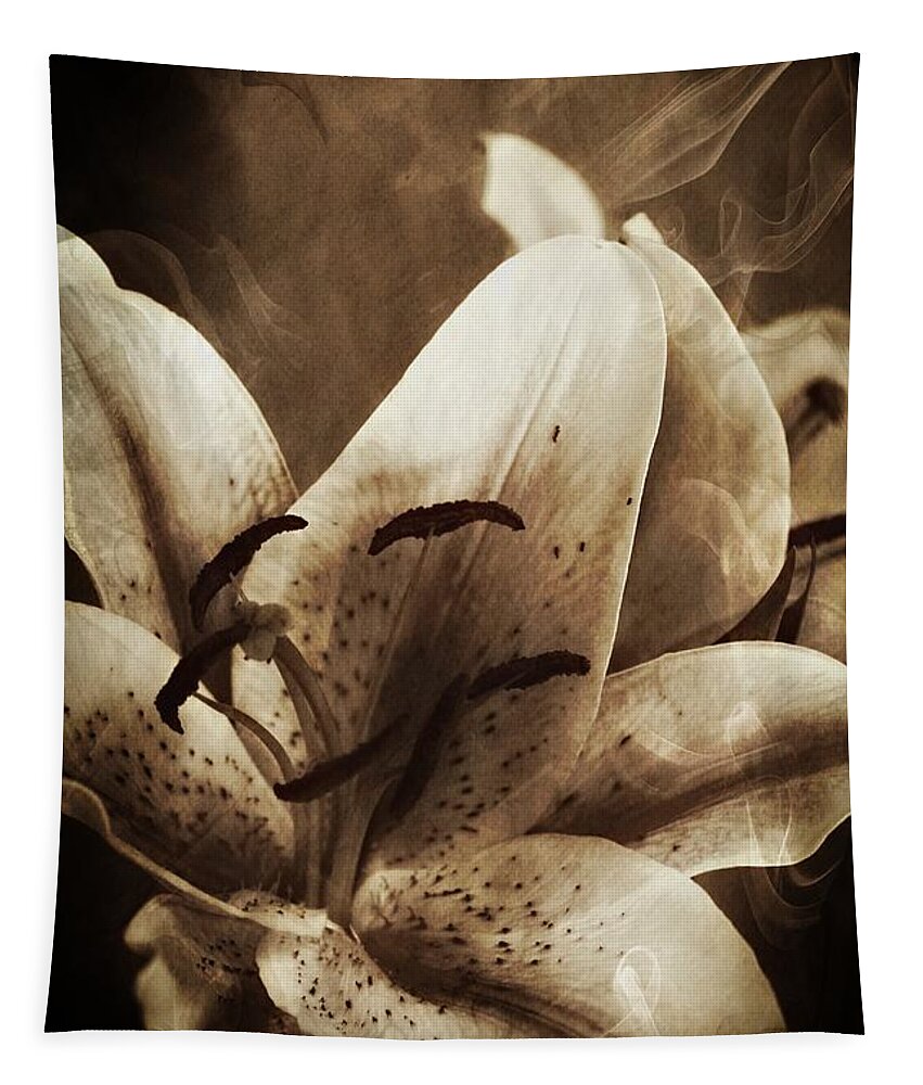 Lily Tapestry featuring the photograph Mystical Lilies by Clare Bevan