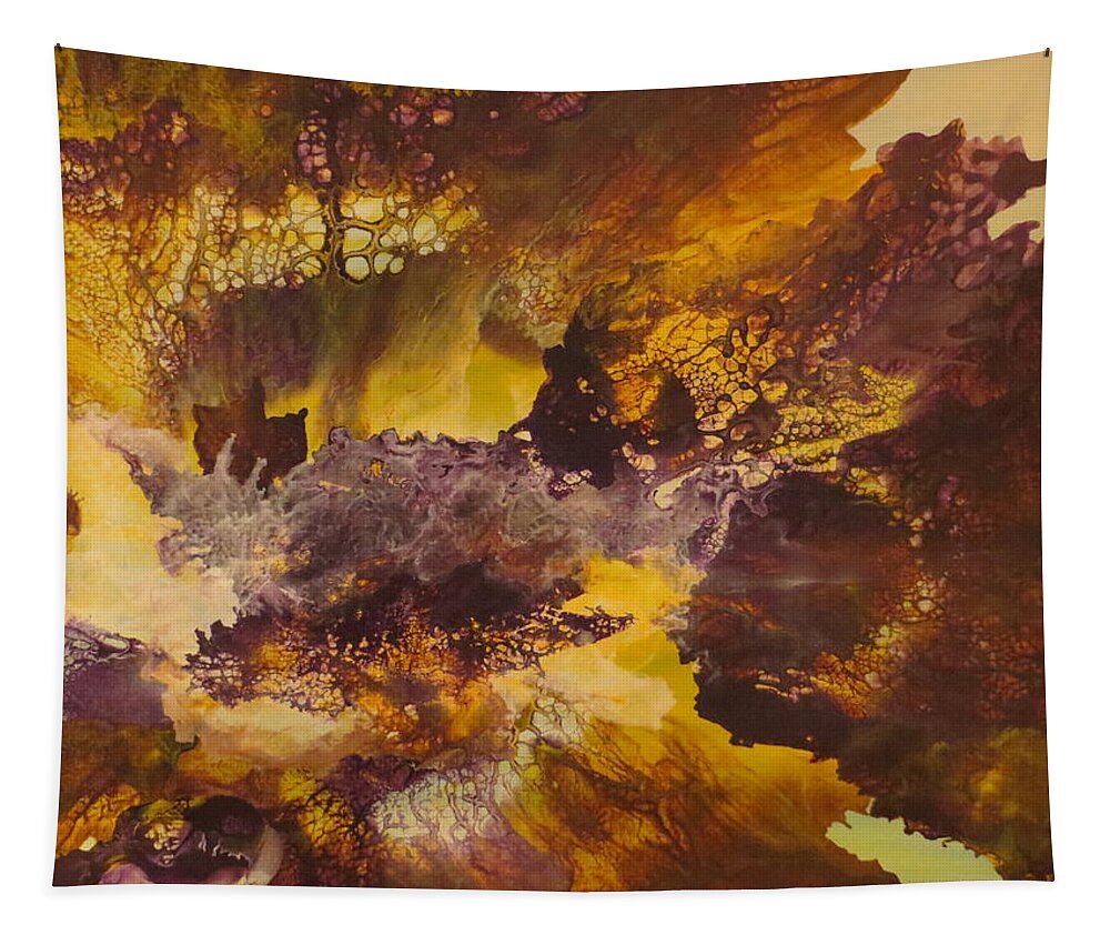 Abstract Tapestry featuring the painting Mystical by Soraya Silvestri