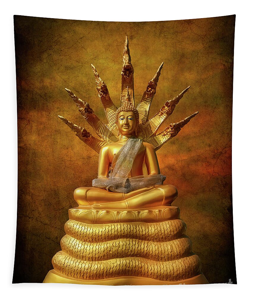 Buddha Tapestry featuring the photograph Naga Buddha by Adrian Evans