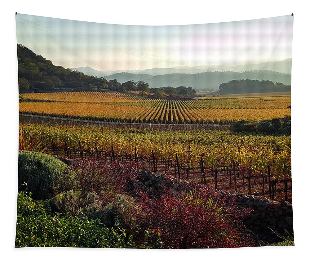 Landscape Tapestry featuring the photograph Napa Valley California by Xueling Zou