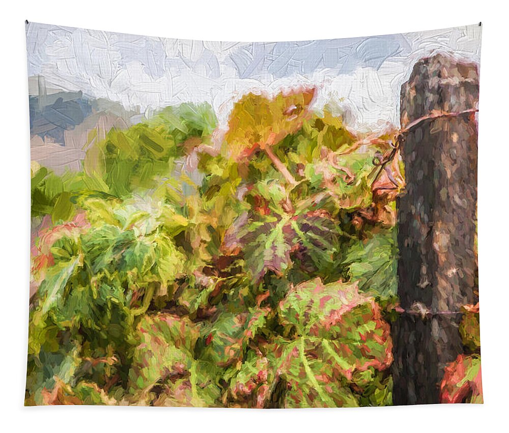 David Letts Tapestry featuring the painting Napa Vineyard by David Letts