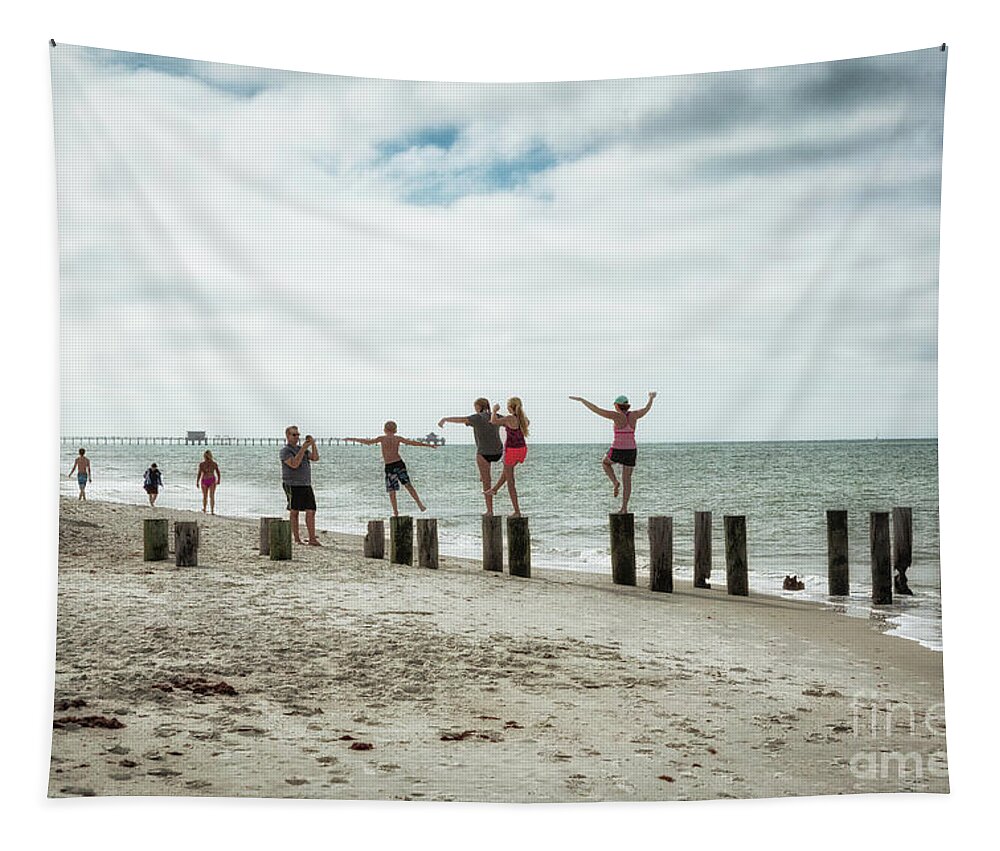 Florida Tapestry featuring the photograph Naples Balancing Act by Timothy Hacker