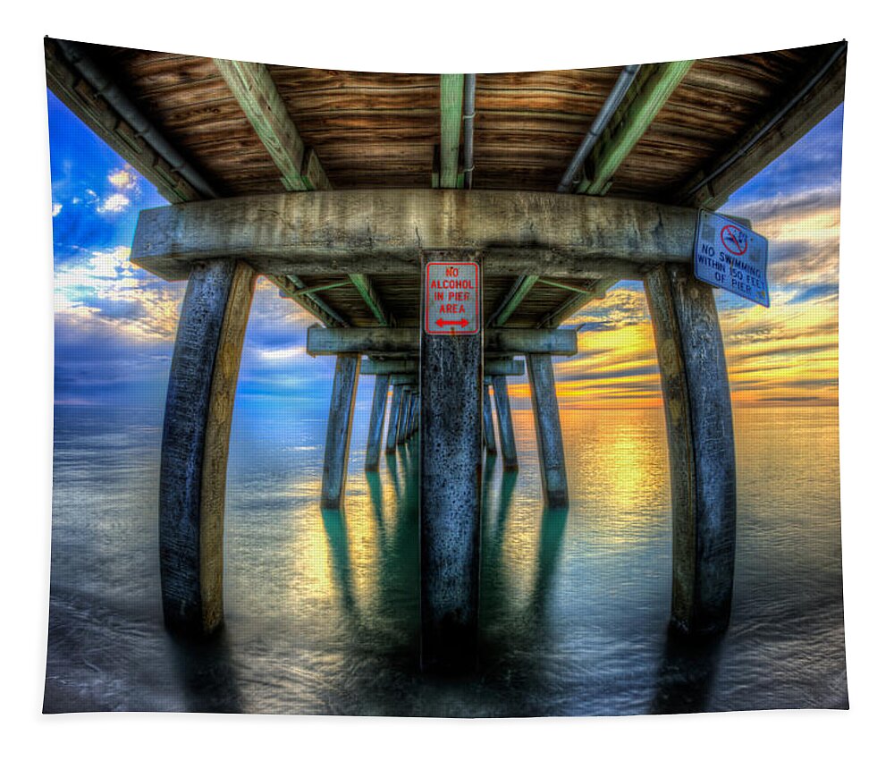 Architecture Tapestry featuring the photograph Naples Pier by Raul Rodriguez