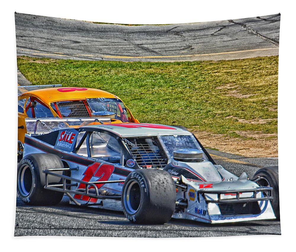 Motor Tapestry featuring the photograph NASCAR SK Modified Racing by Mike Martin