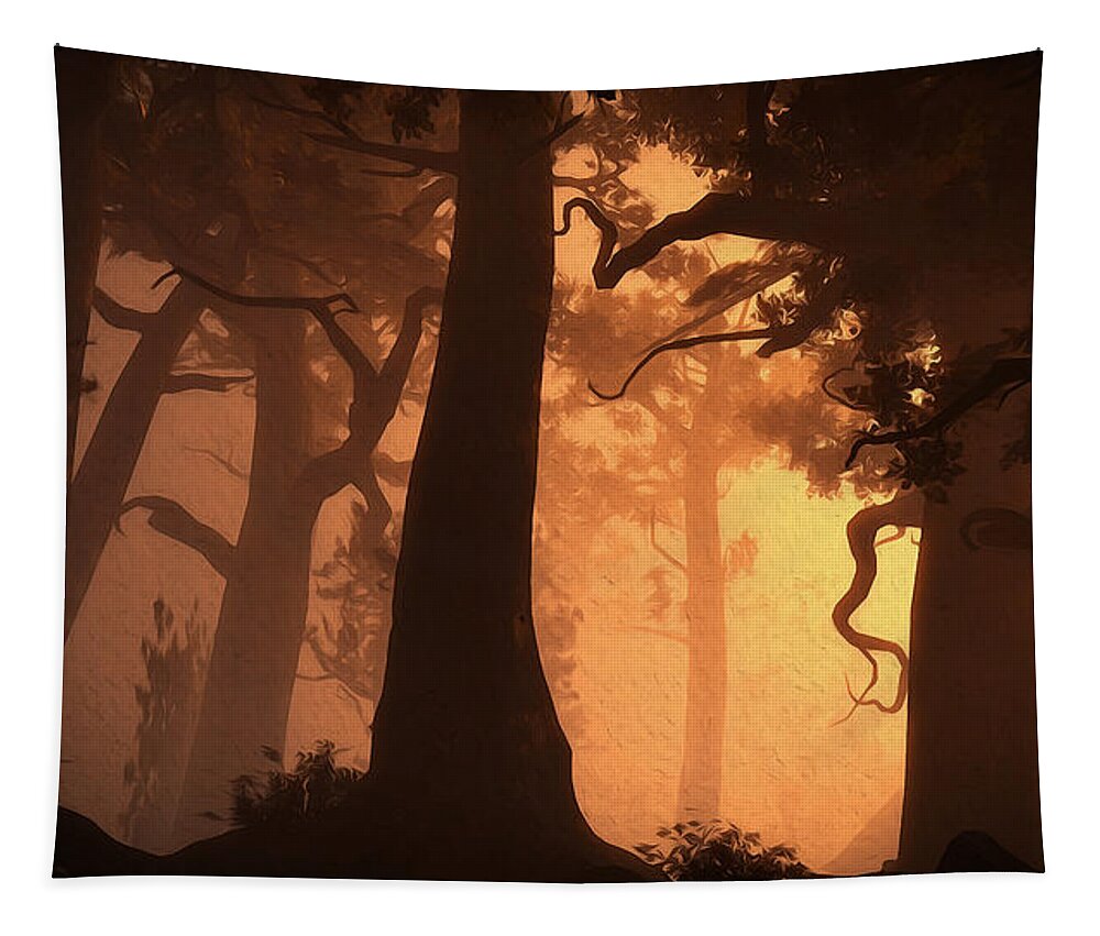 Impressive Natural Landscape Tapestry featuring the painting Natural Wonder - 07 by AM FineArtPrints