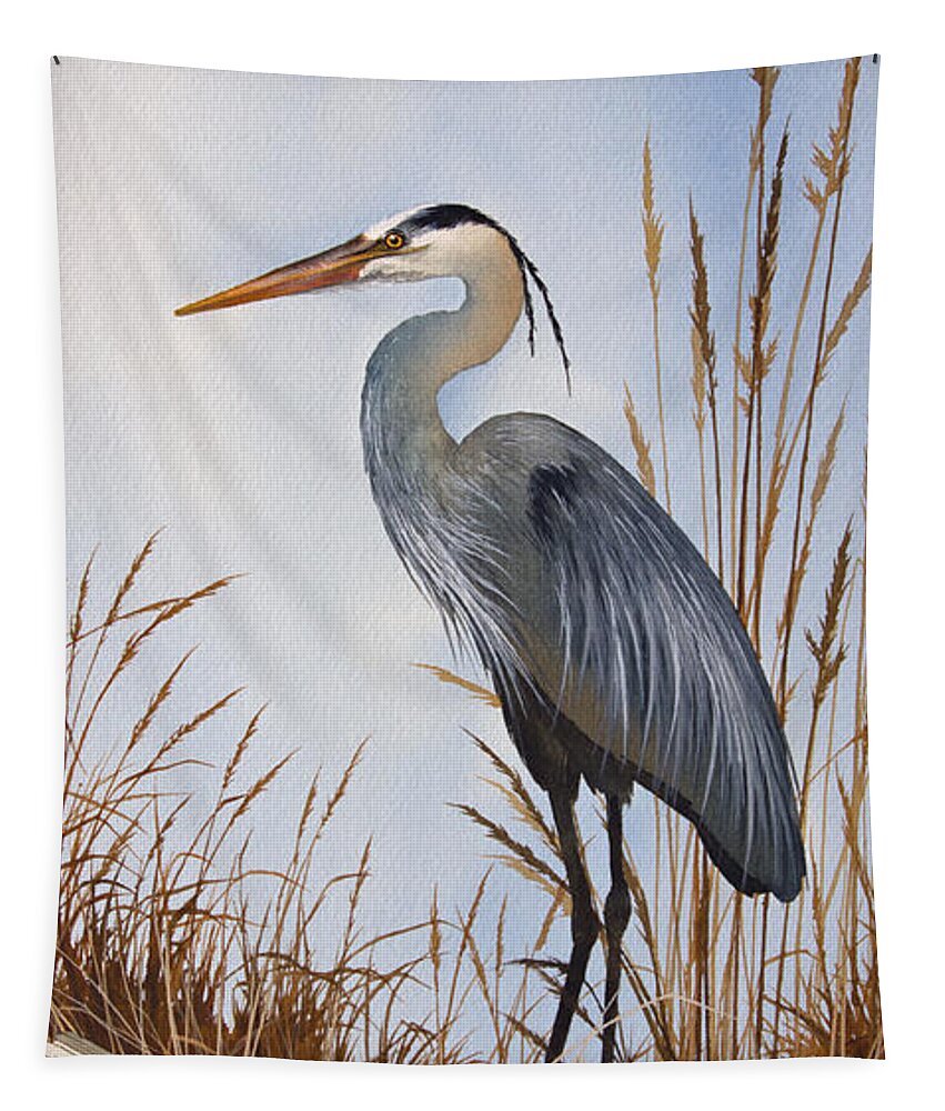 Heron Tapestry featuring the painting Nature's Gentle Beauty by James Williamson