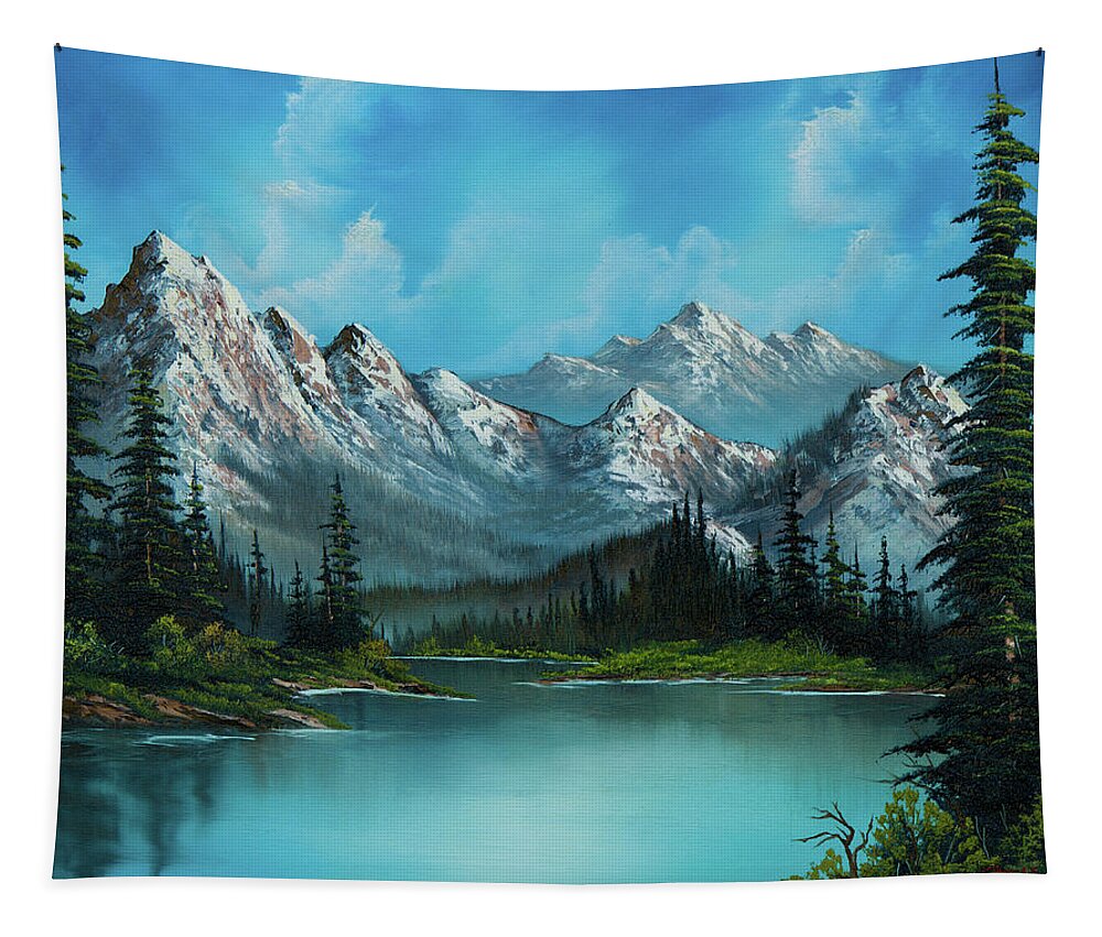 Landscape Tapestry featuring the painting Nature's Grandeur by Chris Steele