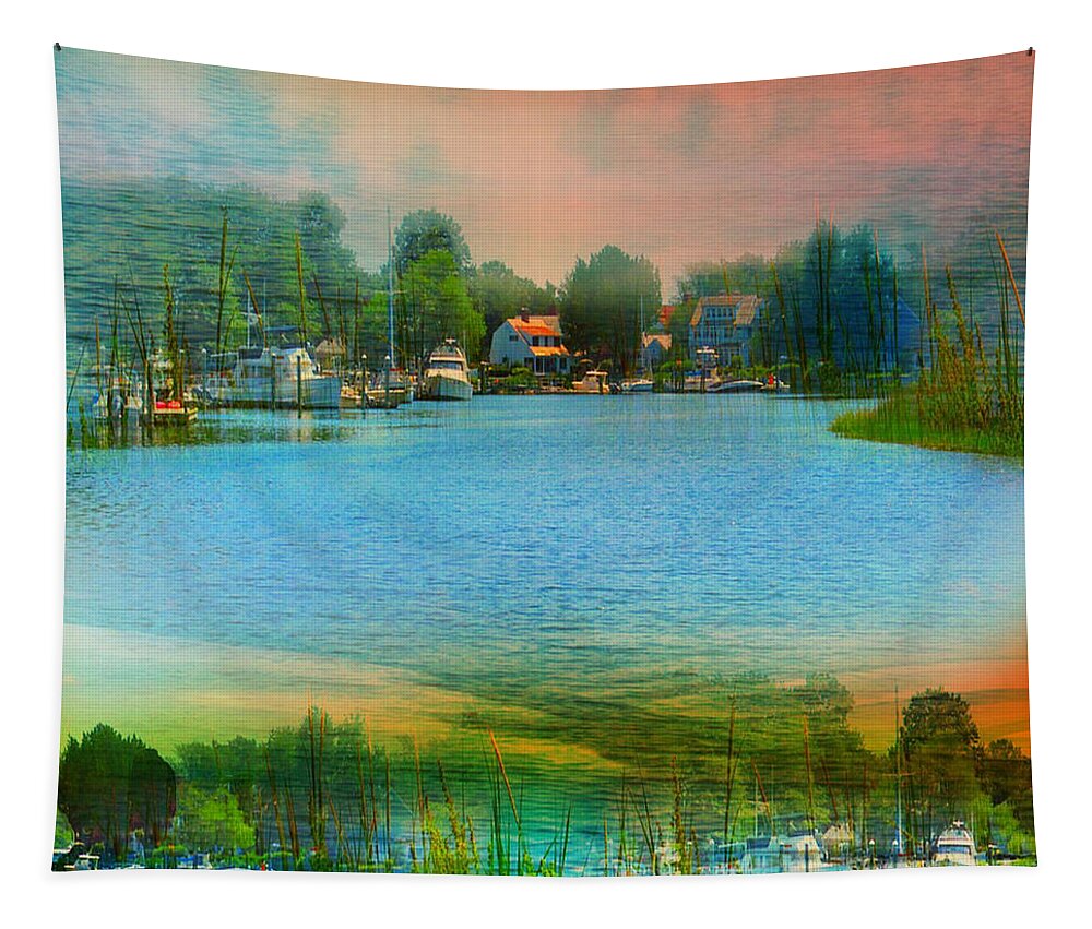 Trees Tapestry featuring the photograph Nature's Magical Sunsets by Judy Palkimas