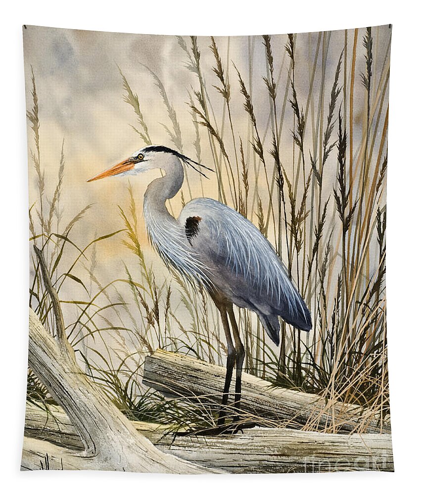 Heron Fine Art Prints Tapestry featuring the painting Nature's Wonder by James Williamson