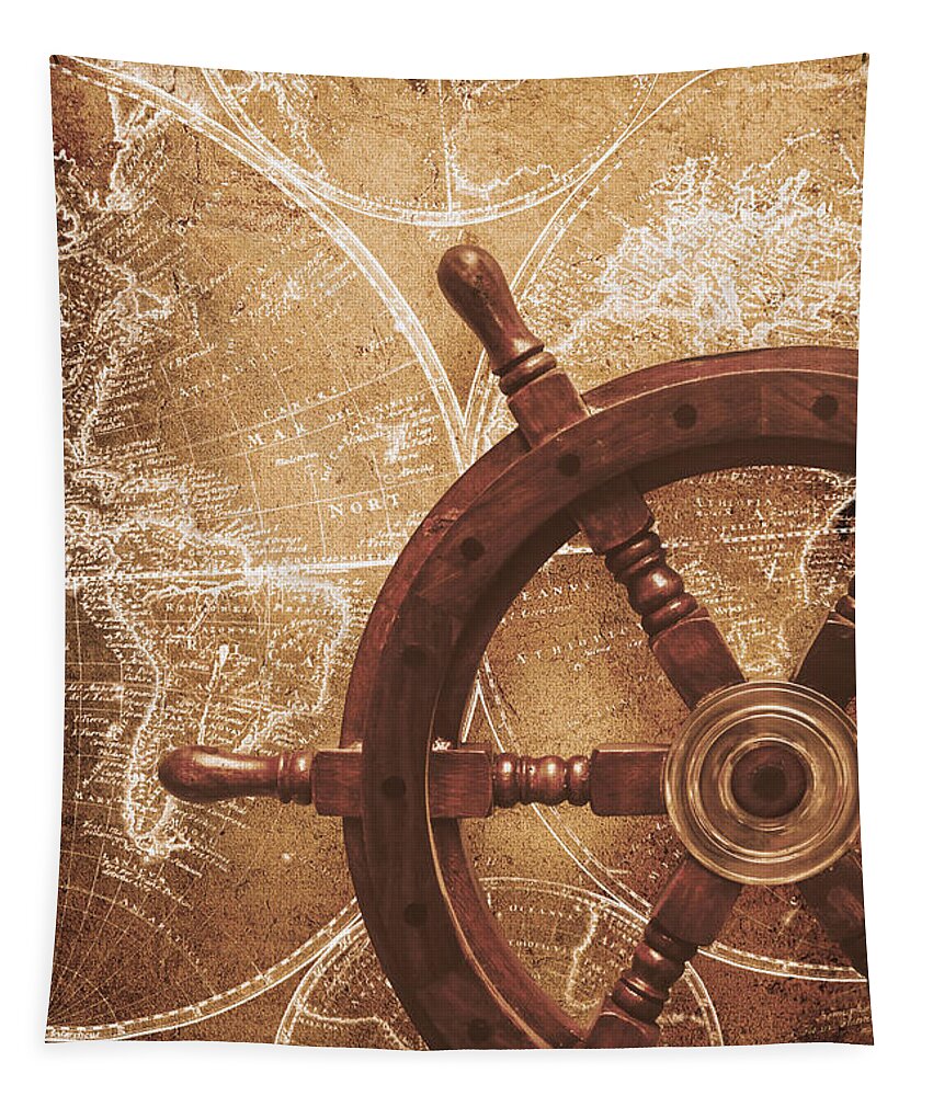 Cruise Tapestry featuring the digital art Nautical exploration by Jorgo Photography