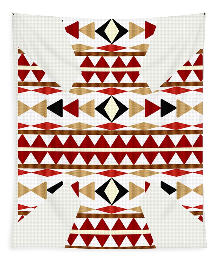 Navajo White Tapestry featuring the mixed media Navajo White Pattern Art by Christina Rollo