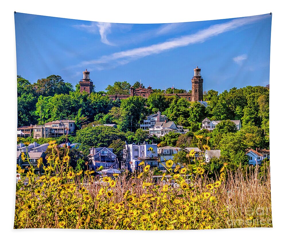 Historic Tapestry featuring the photograph Navesink Light on the Hill by Nick Zelinsky Jr