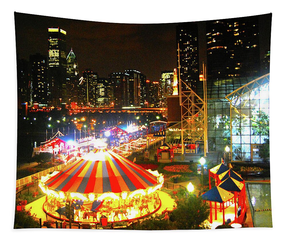 Beautiful Tapestry featuring the photograph Navy Pier by Brian O'Kelly