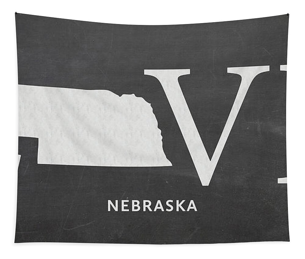 Nebraska Tapestry featuring the mixed media NE Love by Nancy Ingersoll