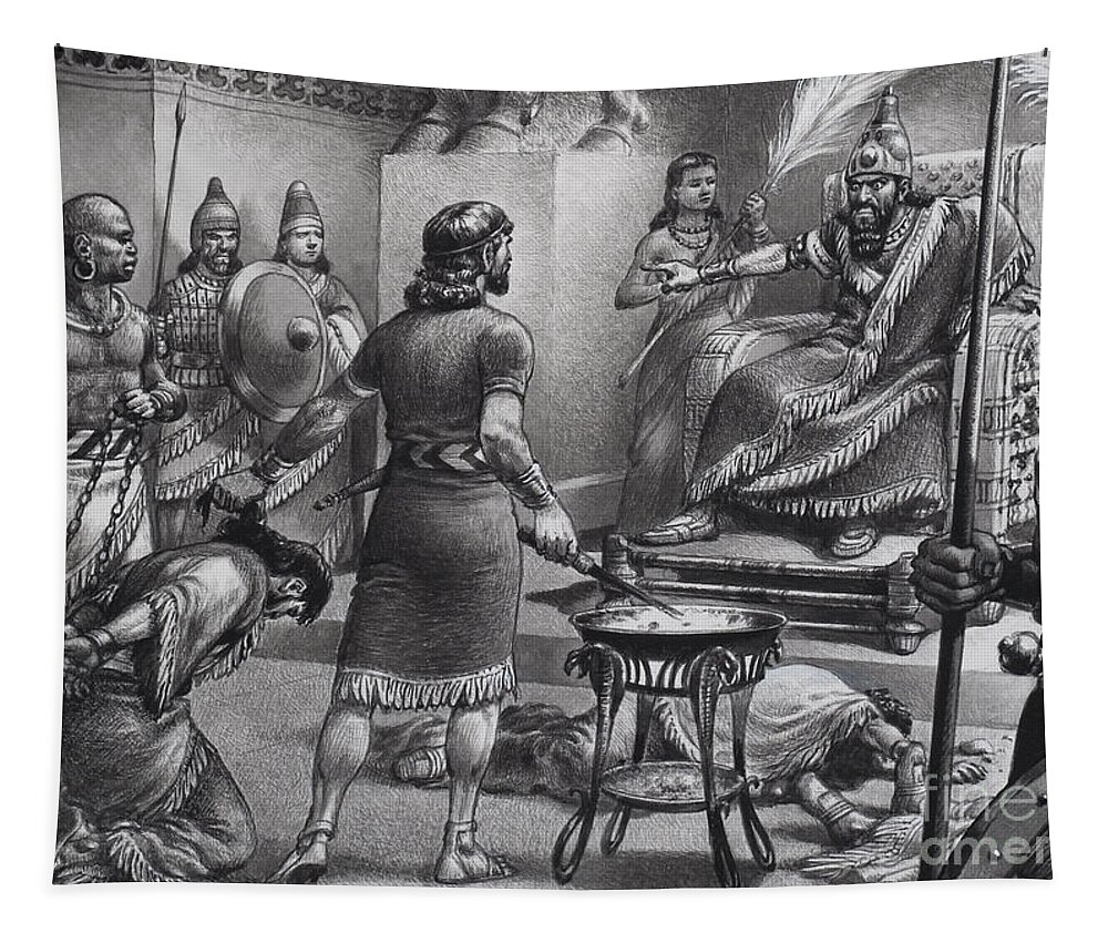 Nebuchadnezzar And Zedekiah Tapestry featuring the painting Nebuchadnezzar and Zedekiah by Pat Nicolle