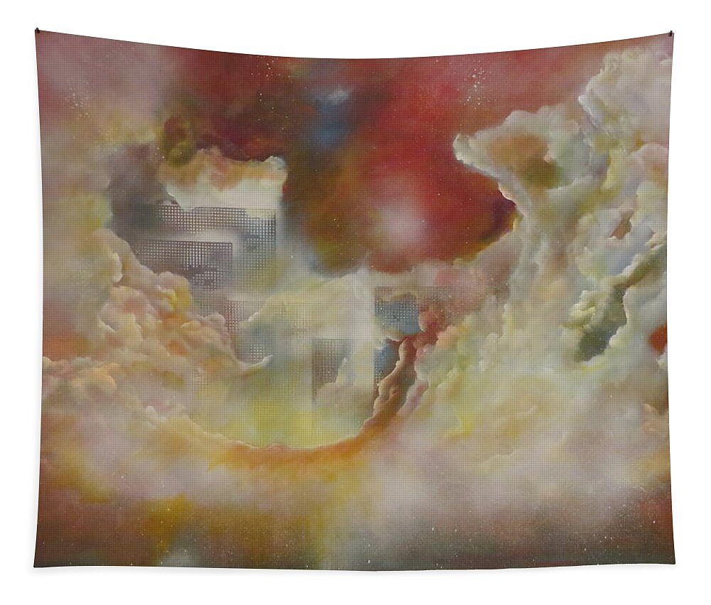 Abstract Tapestry featuring the painting Nebulous by Soraya Silvestri