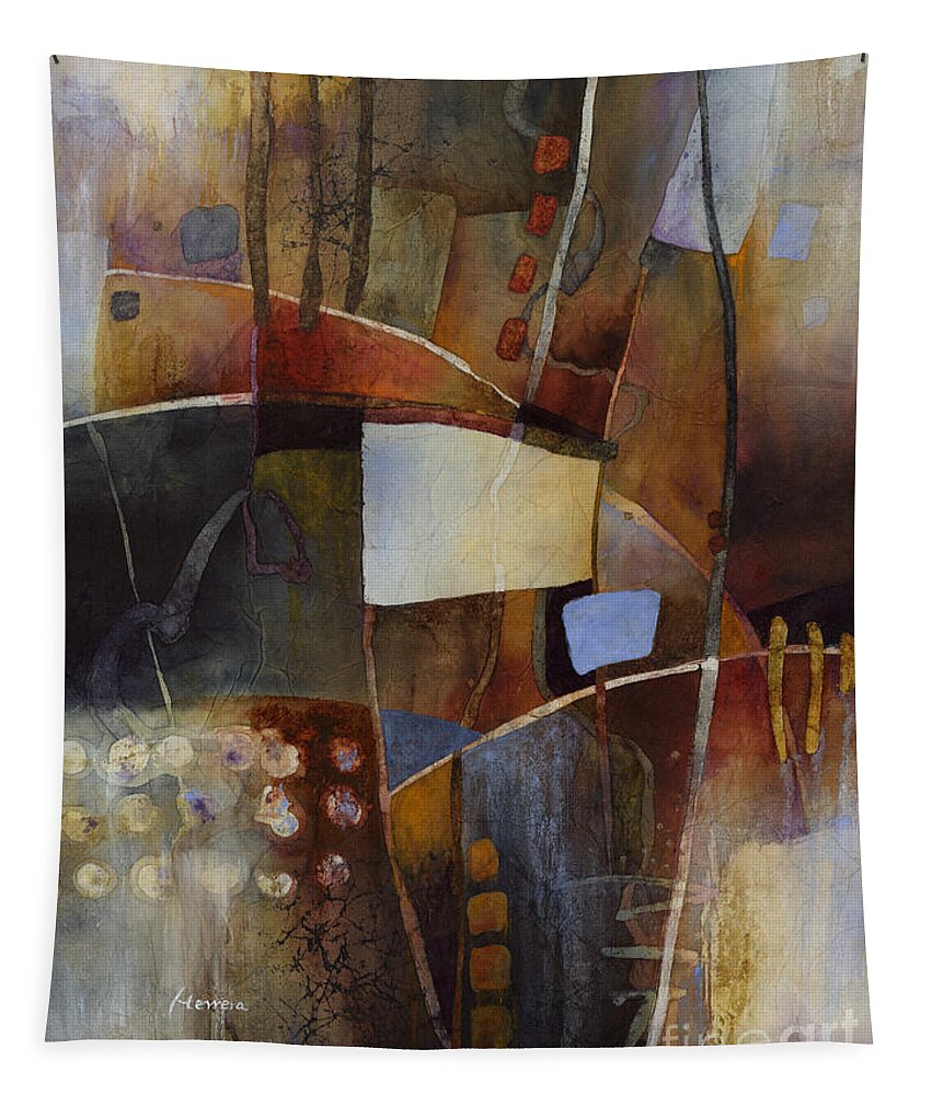 Abstract Tapestry featuring the painting Neutral Elements 2 by Hailey E Herrera