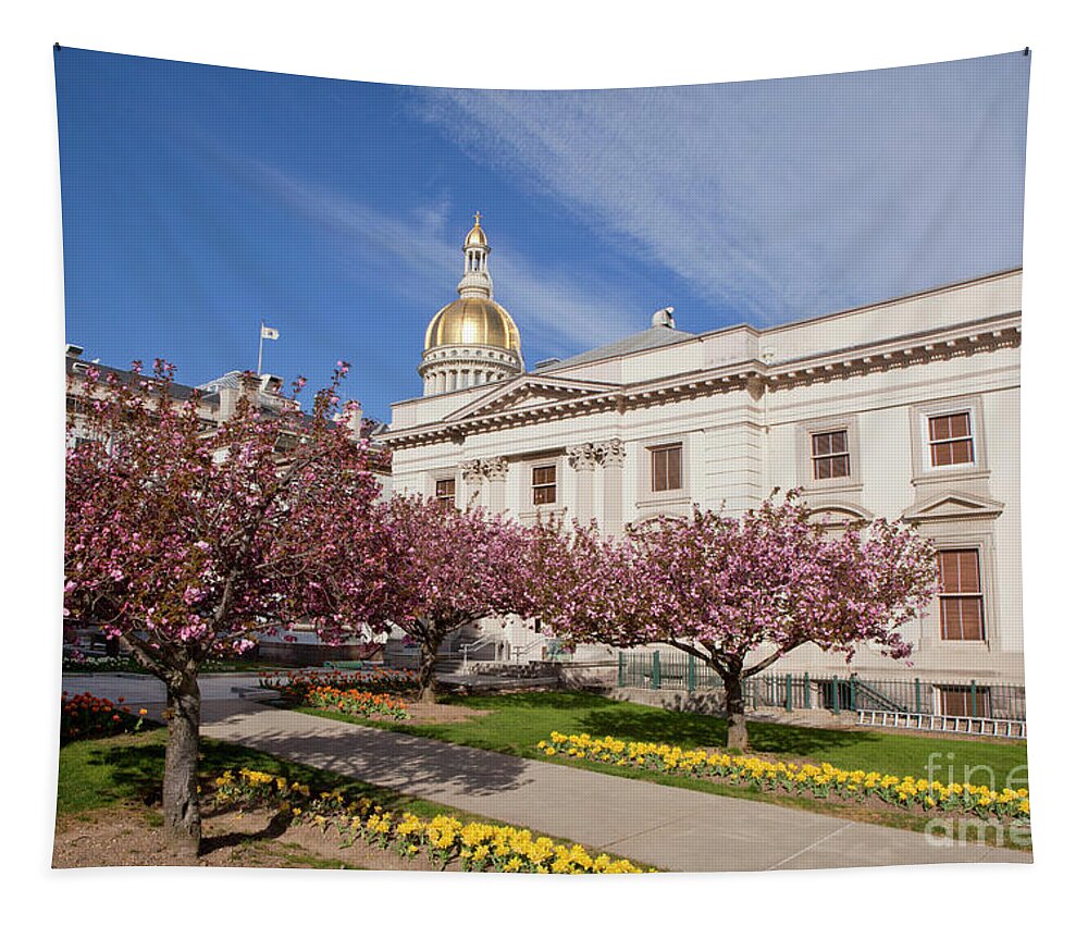 New Jersey Tapestry featuring the photograph New Jersey State Capitol Building in Trenton by Anthony Totah