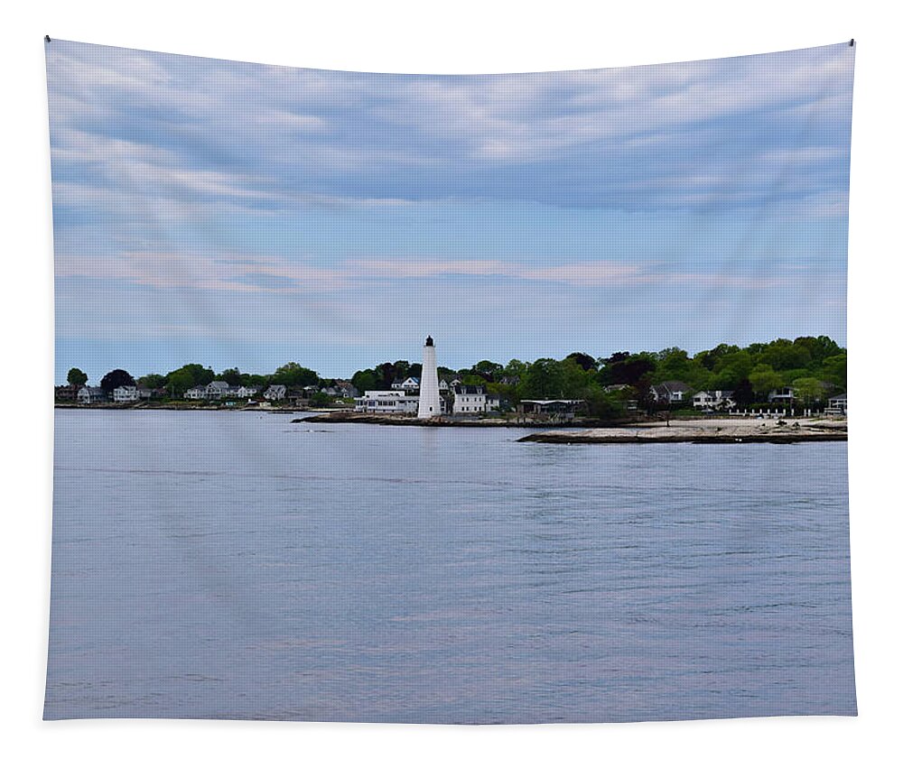 Lighthouse Tapestry featuring the photograph New London Harbor Lighthouse by Nicole Lloyd