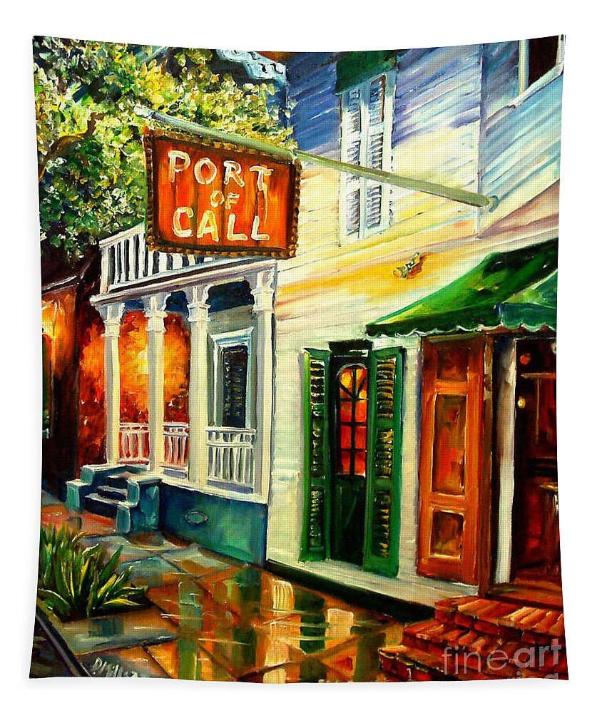 New Orleans Tapestry featuring the painting New Orleans Port of Call by Diane Millsap