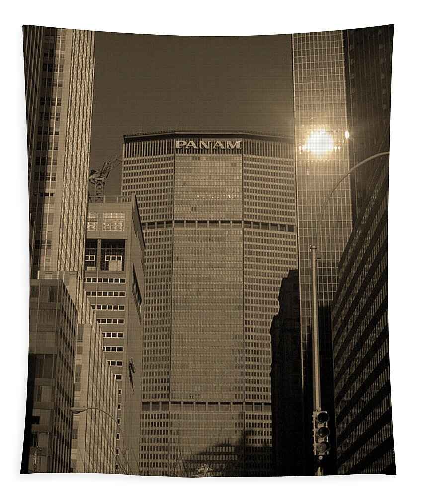 5th Tapestry featuring the photograph New York City 1982 Sepia Series - #7 by Frank Romeo