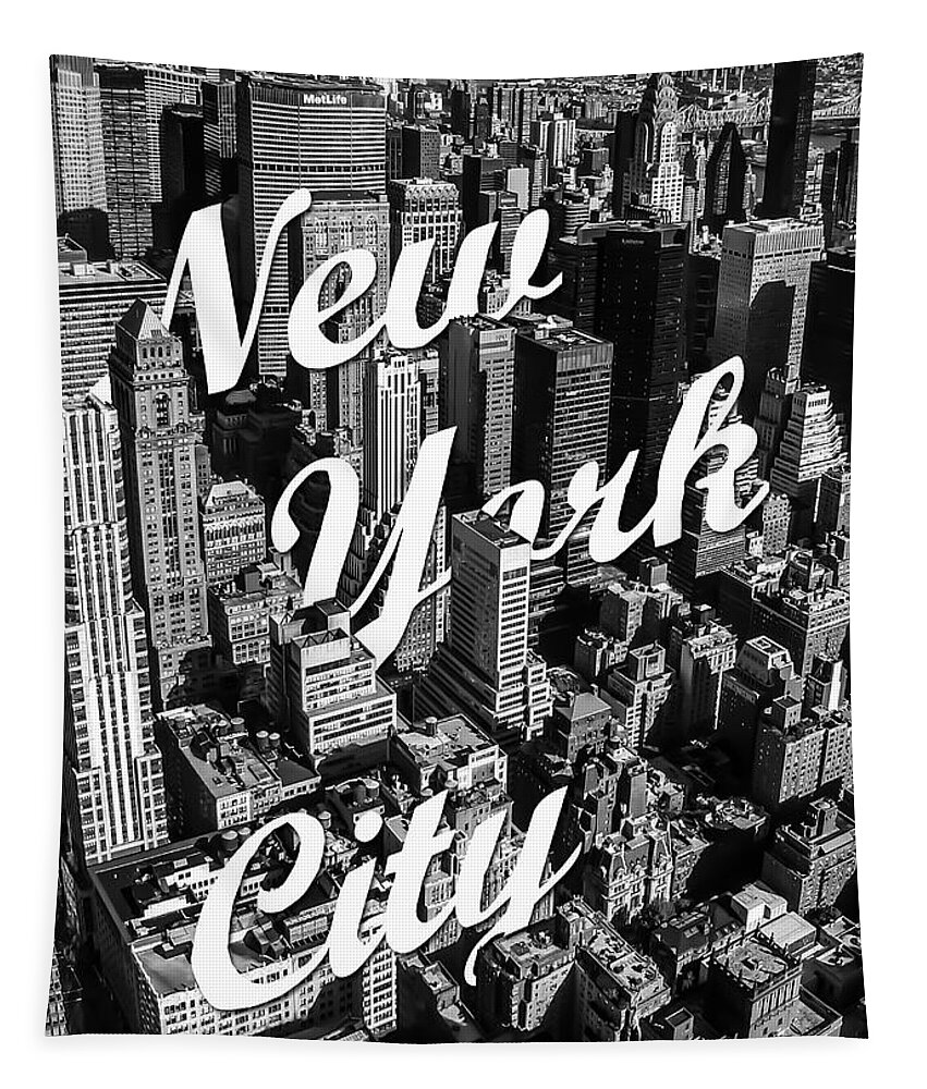 New York Newyork Usa Manhattan City Photography Black And White Typography Architecture Street Buildings Tapestry featuring the photograph New York City by Nicklas Gustafsson