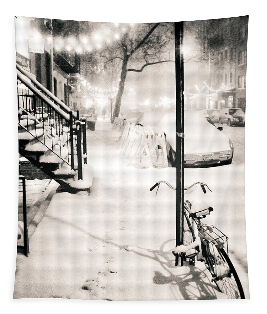 Nyc Tapestry featuring the photograph New York City - Snow by Vivienne Gucwa