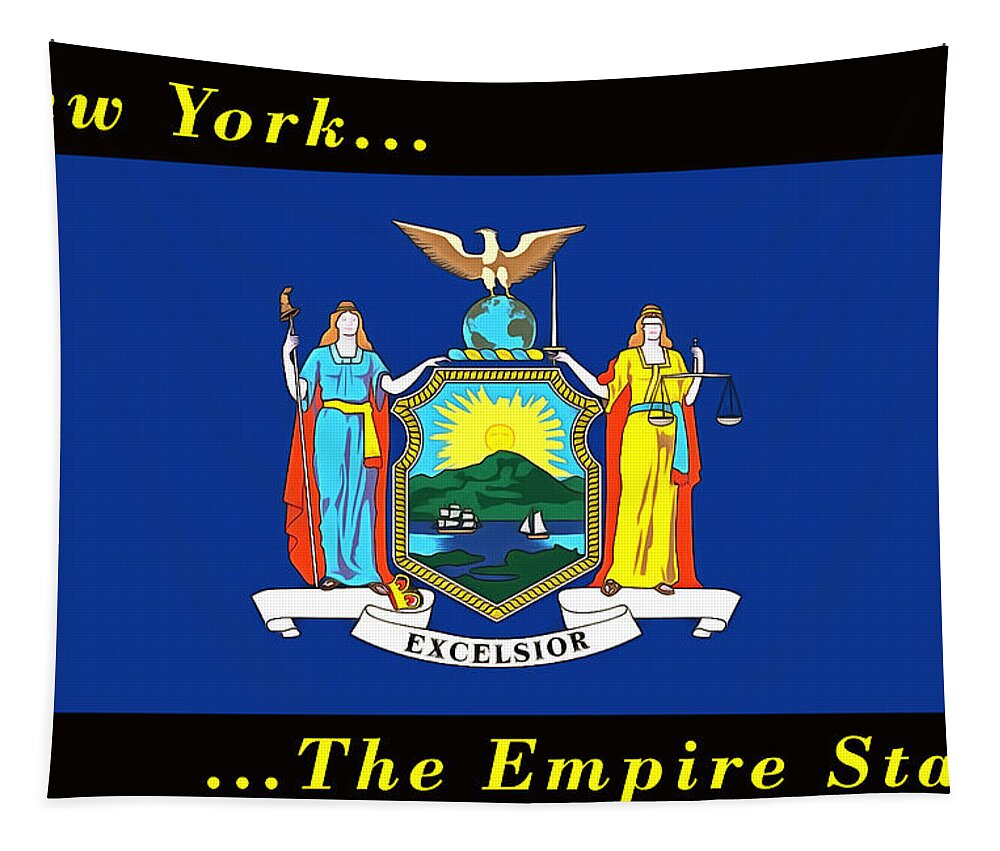 Floyd Snyder Tapestry featuring the painting New York State Flag by Floyd Snyder